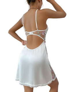 Floral Lace White Babydoll Nightie - Kosmicos