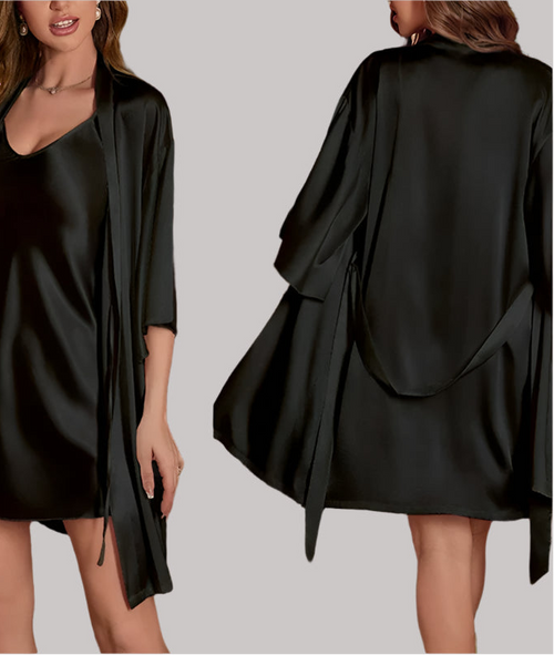 Midnight Kisses Women's Sleep Set BLACK N- KOSMICOS