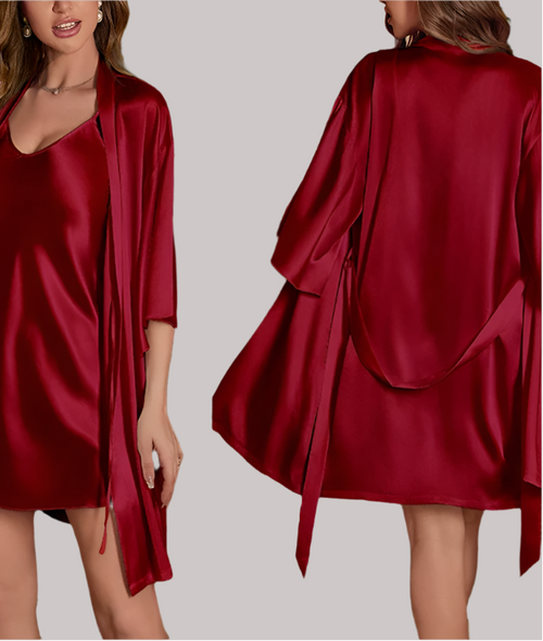 Midnight Kisses Women's Sleep Set BURGUNDY - KOSMICOS