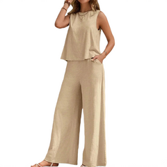 Sleeveless Top & Wide Leg Pants - KOSMICOS