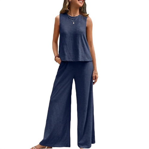 Sleeveless Top & Wide Leg Pants - KOSMICOS