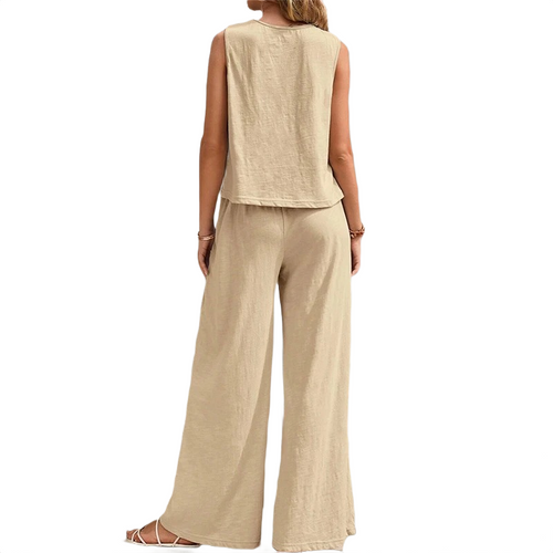 Sleeveless Top & Wide Leg Pants - KOSMICOS