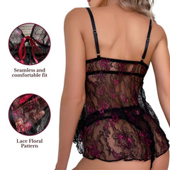 Make Me Your Girl Two Piece See Through Lace Lingerie Sets - Kosmicos