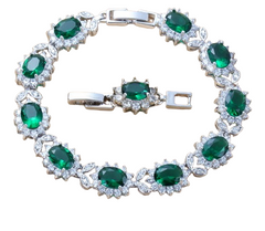 4PCS Green Bridal Jewelry Set For Women - Kosmicos