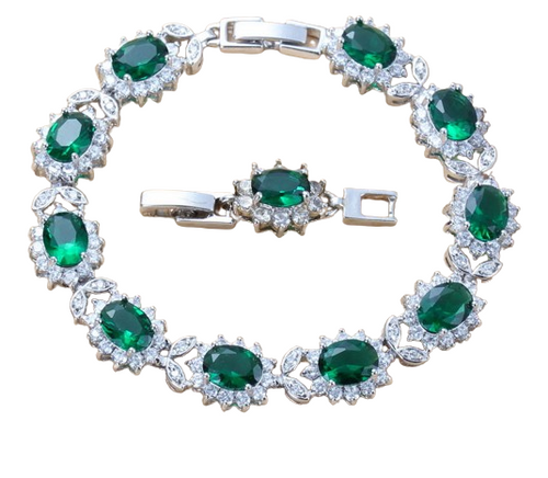 4PCS Green Bridal Jewelry Set For Women - Kosmicos