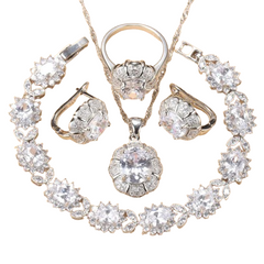 4PCS White Bridal Jewelry Set For Women - Kosmicos