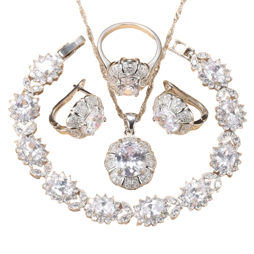 4PCS White Bridal Jewelry Set For Women - Kosmicos