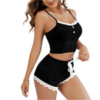 Dreamy Do Nothing Womens Set BLACK - KOSMICOS