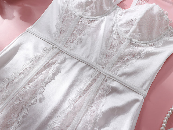Rhonda See Through White Romantic Bridal Nightwear- Kosmicos