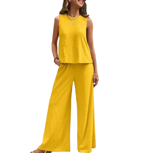 Sleeveless Top & Wide Leg Pants - KOSMICOS