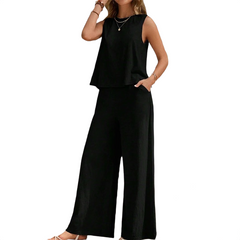 Sleeveless Top & Wide Leg Pants - KOSMICOS